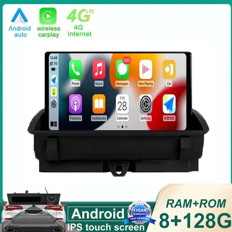 

8 Inch Android 14 Touch Screen Car Accessories Multimedia Auto Carplay Monitors Audio Video Radio Player For Audi Q3 2013-2018