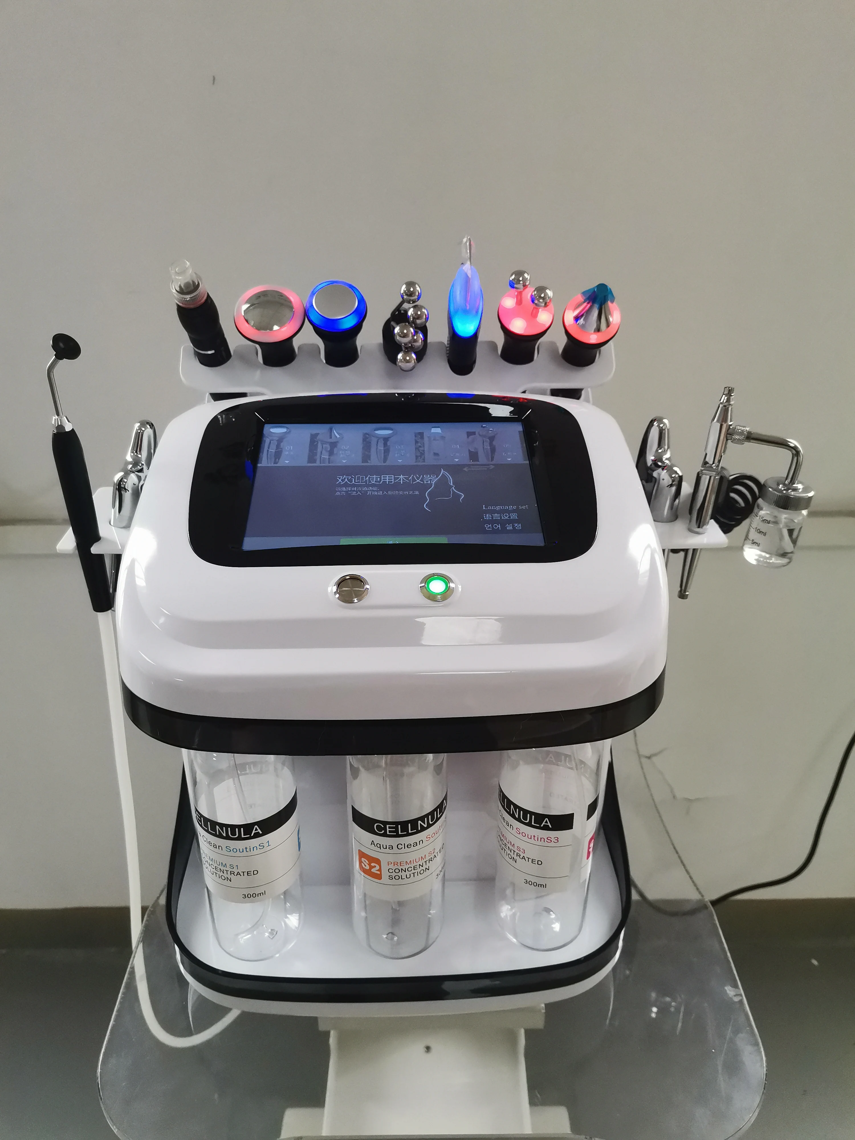 Newest generation hydro oxygenation hydrodermabrasion facial machine professional hydra oxygen jet peel facial booster