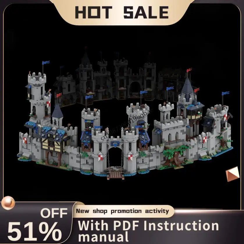 

New 3226Pcs Moc European Medieval Street View Horse Knight Citadel Model Diy Creative Ideas Kids Toy Birthday Gift Custom Puzzle