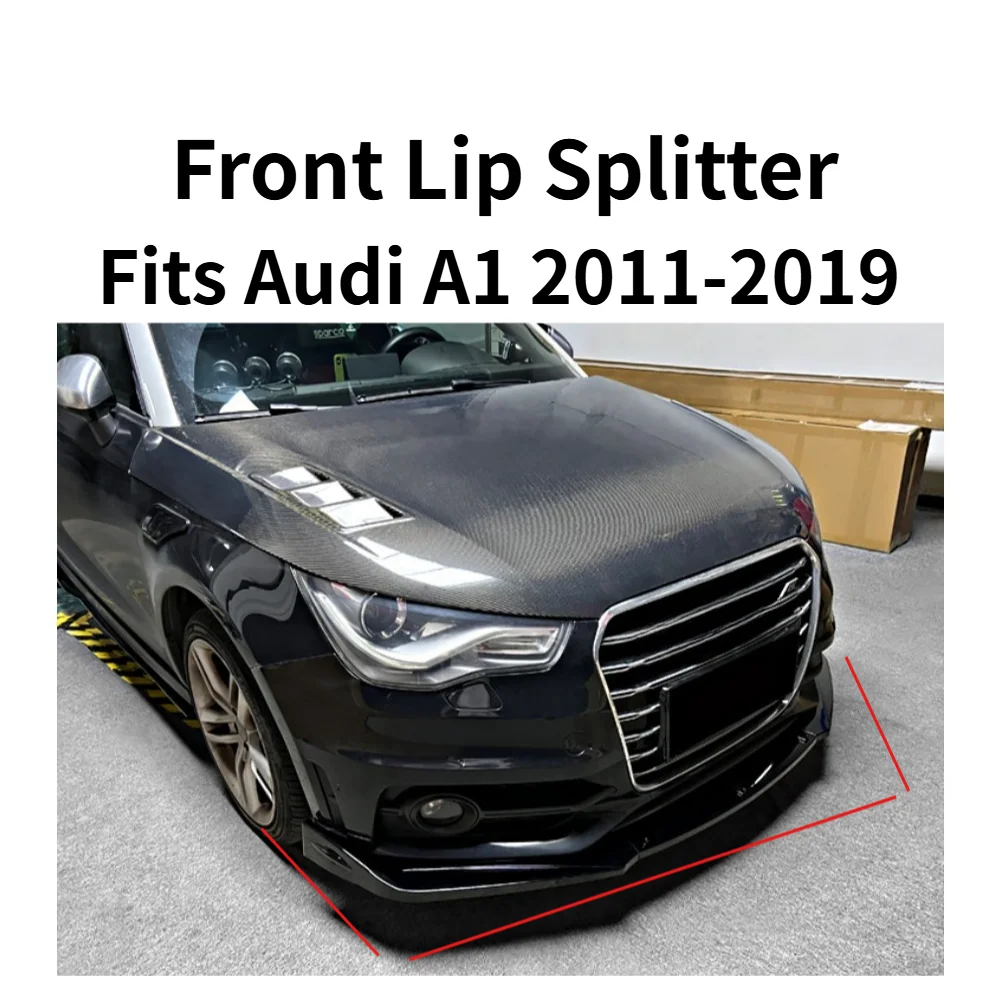Gloss Black Front Lip Splitter Small Body Kit Fits Audi A1 2011-2019 Exterior Decoration Modification Car Accessories Parts