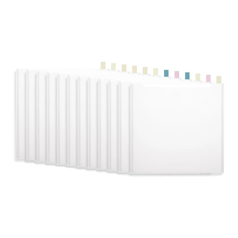 24PCS สมุดภาพกระดาษจัดเก็บชุด 12X13 นิ้วล้างสมุดภาพกระดาษ Organizer ชุด 100PCS Sticky Index แท็บ