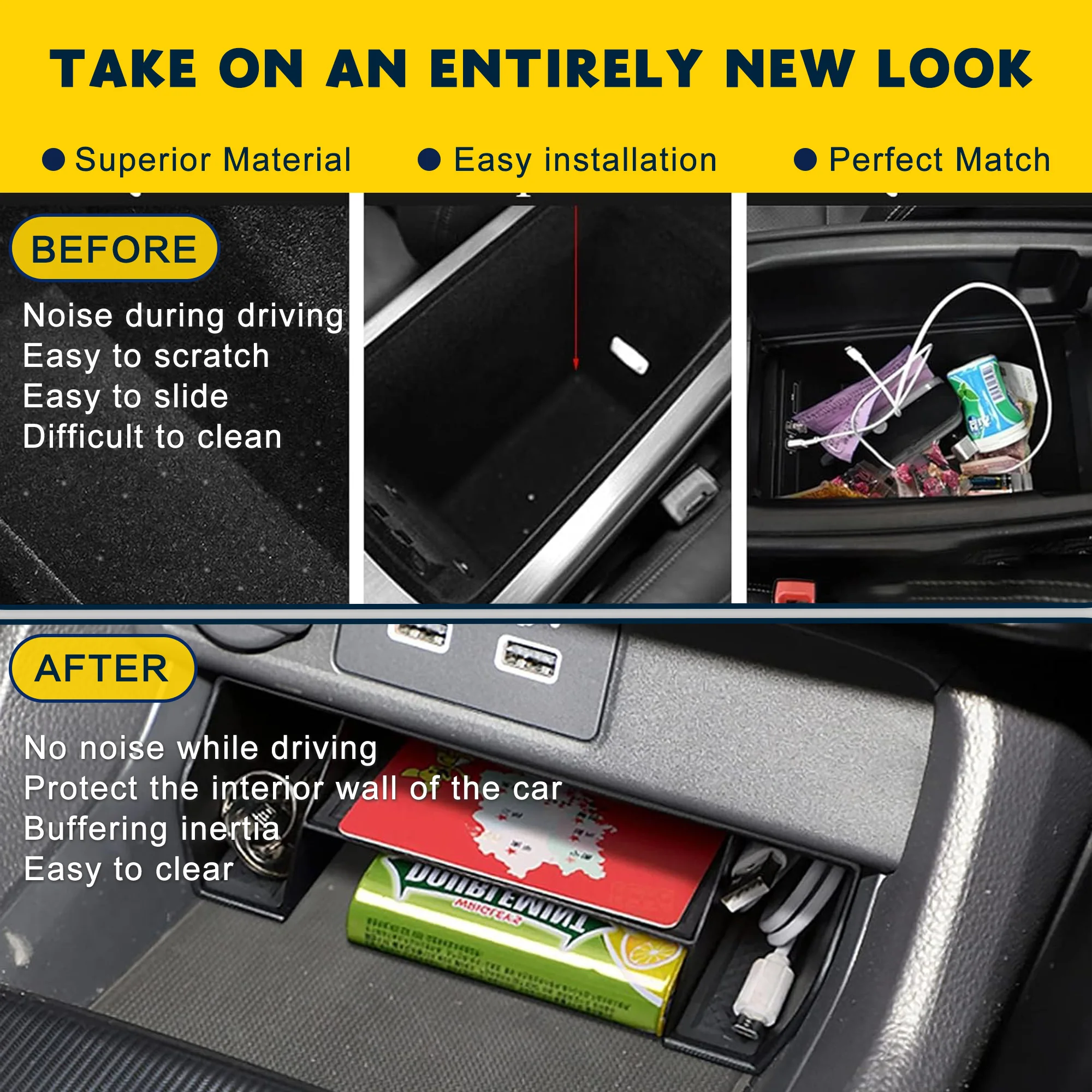 LHD Center Console Organizer for Honda Civic 11th Gen EX LX 2022-2026 Armrest Storage Box Insert Tray Interior Accessories view 2