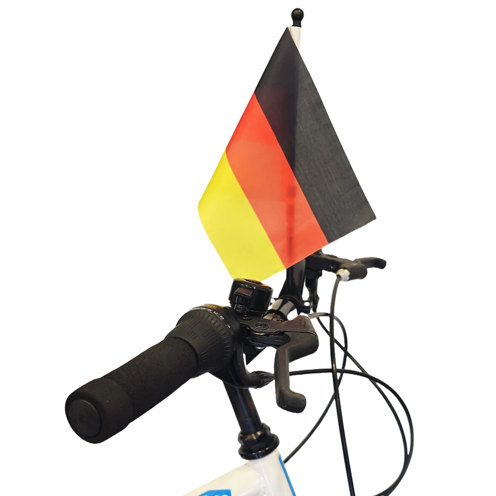 Bicycle Square Handlebar Flag Polyester Cycling Handlebar Germany Flag Banner 14x21cm German Mini Flag for Bicycle MTB Road Bike