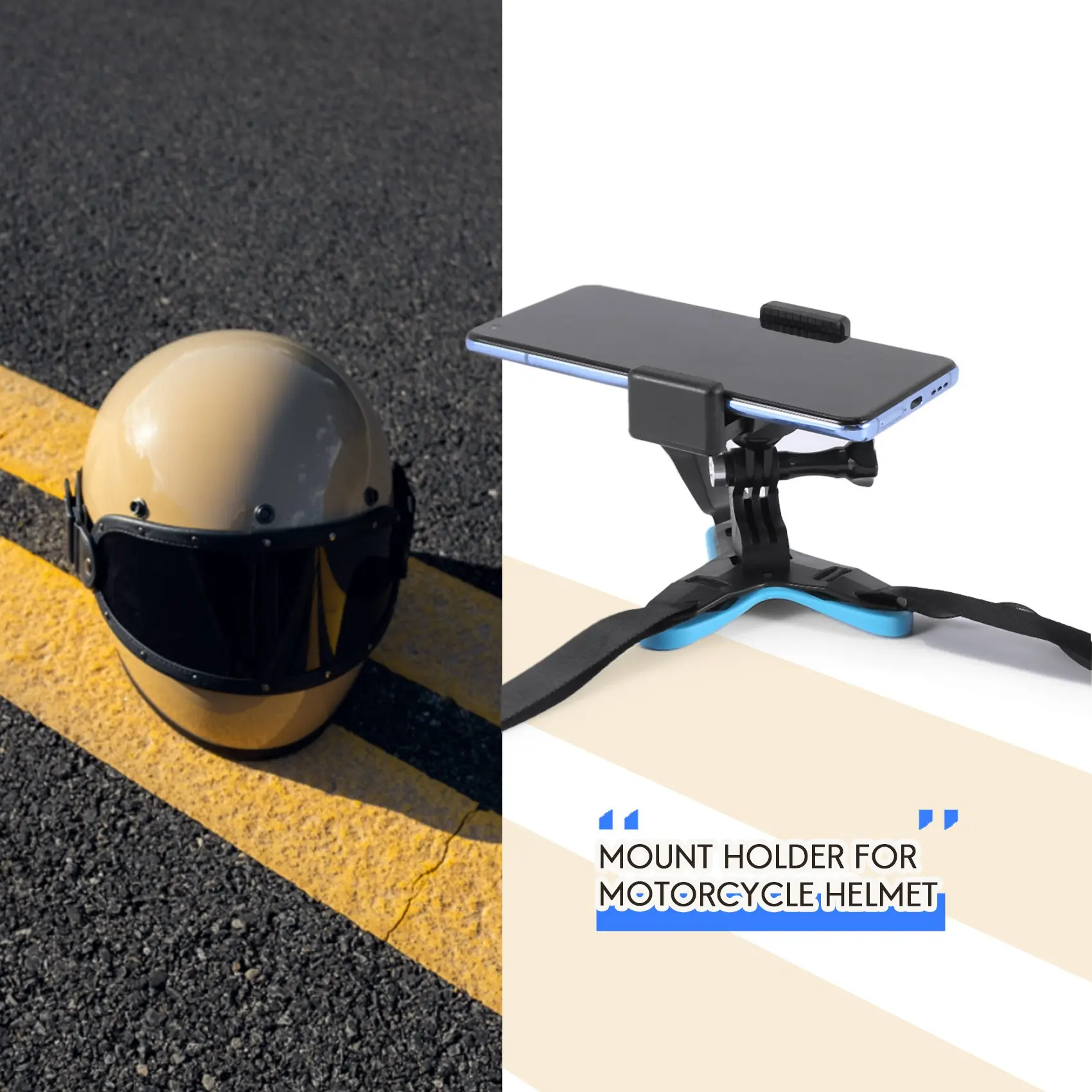 Helmet Chin Mount Holder with Phone Stand and Remote Ski / Motorcycle Helmet Stand for Action Camera and Phone