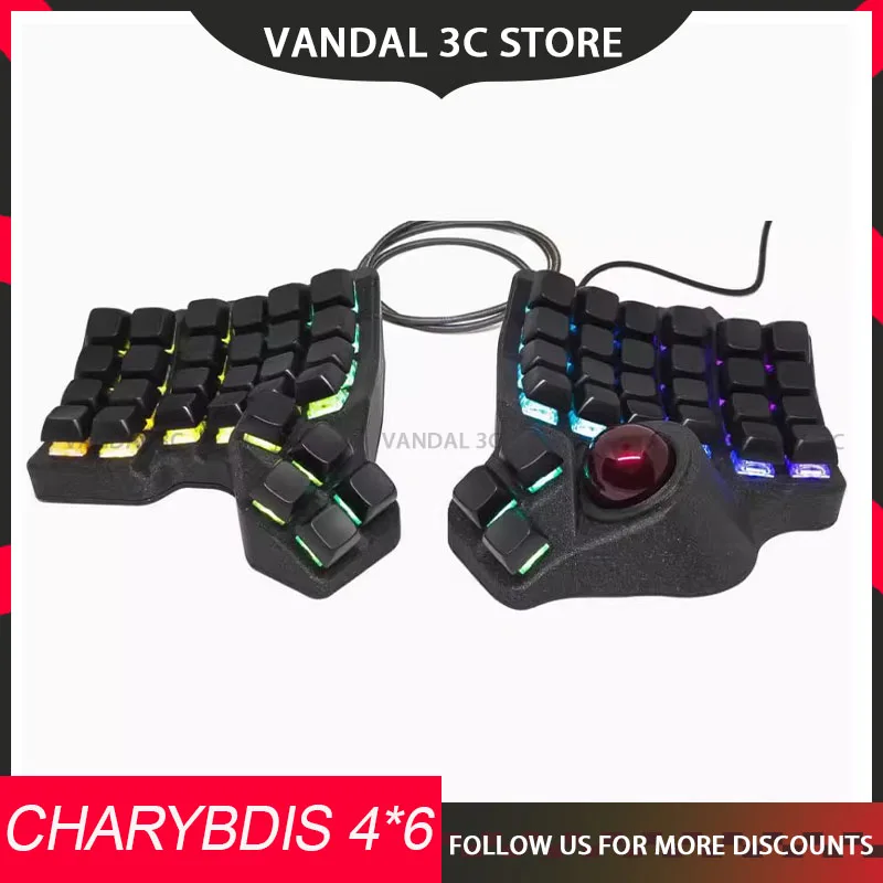 Charybdis 4x6 Open Source Split Keyboard Kit Rgb Customization Keyboard Kit Trackball Accessory Support Via Custom Key Change