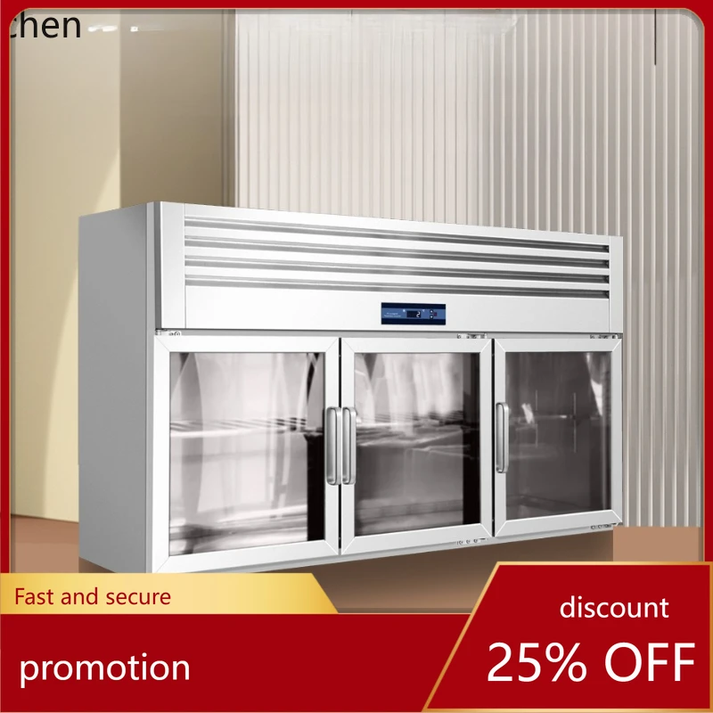 

HXL Wall-Mounted Refrigerated Cabinet Workbench Wall-Mounted Refrigerator Freezer Display Cabinet Stainless Steel