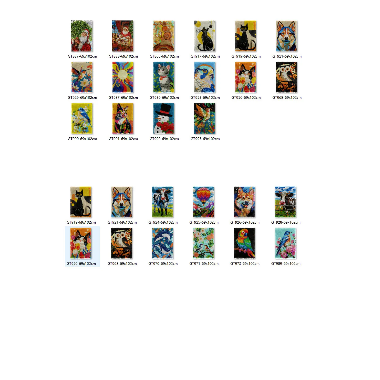 

Bee latch hook kit rug canvas Swans handwerken knooppakket diy carpet embroidery handmade Kiss Birds 69-102