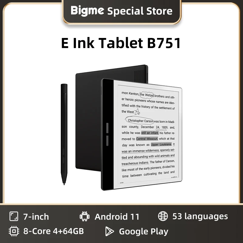 Bigme B751 Ereader,…