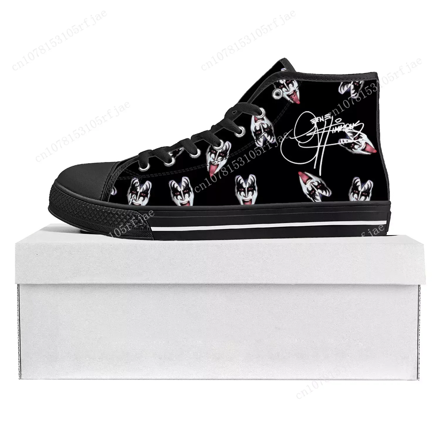 Gene Simmons Singer High Top High Quality Sneakers Mens Womens Teenager Canvas Sneaker Casual Couple Shoes Custom Shoe Black