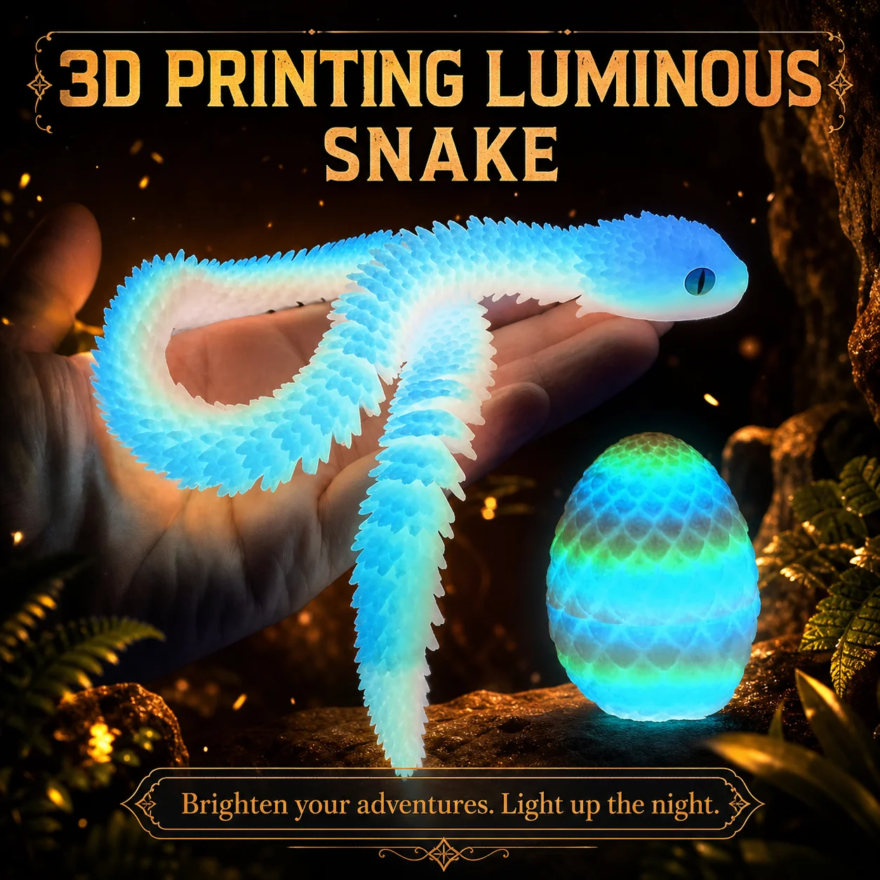 Mobile Joint Simulation Cobra Snake Egg Statue Creative Desktop Decoration Sculpture Home Ornament Gift 1PCS