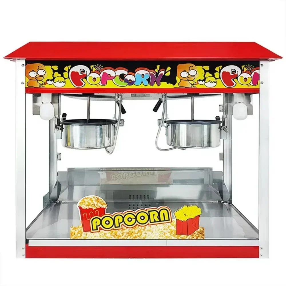 Commercial Electric Popcorn Machine Industrial Caramel double pot Popcorn Machine