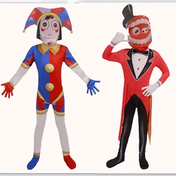 Amazing and Magical Digital Circus Adult and Kids Role-playing Costumes Cartoon Circus Poni  Jumpsuit Children's Stage Costume