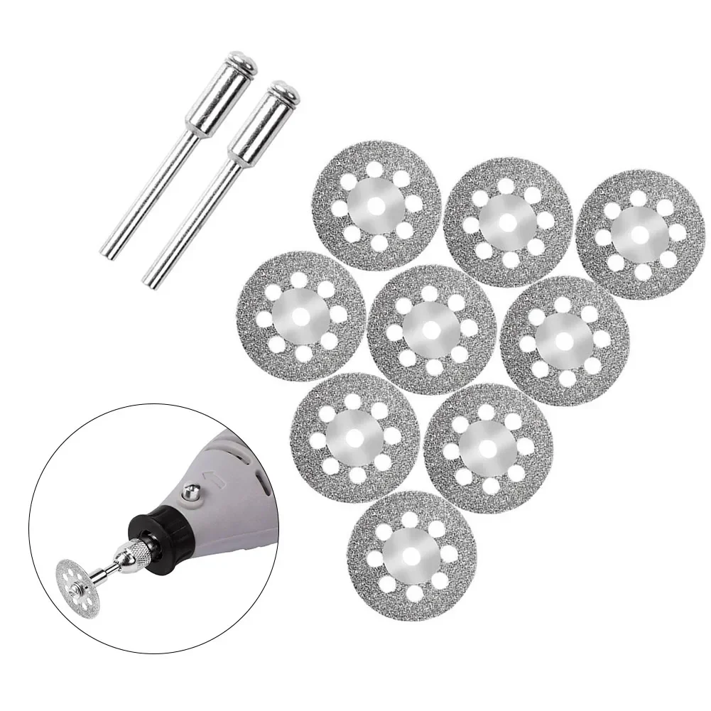 10 pezzi 22mm mola da taglio diamantata con mandrino da 3mm lama per sega circolare disco da taglio mole abrasive accesso utensile elettrico