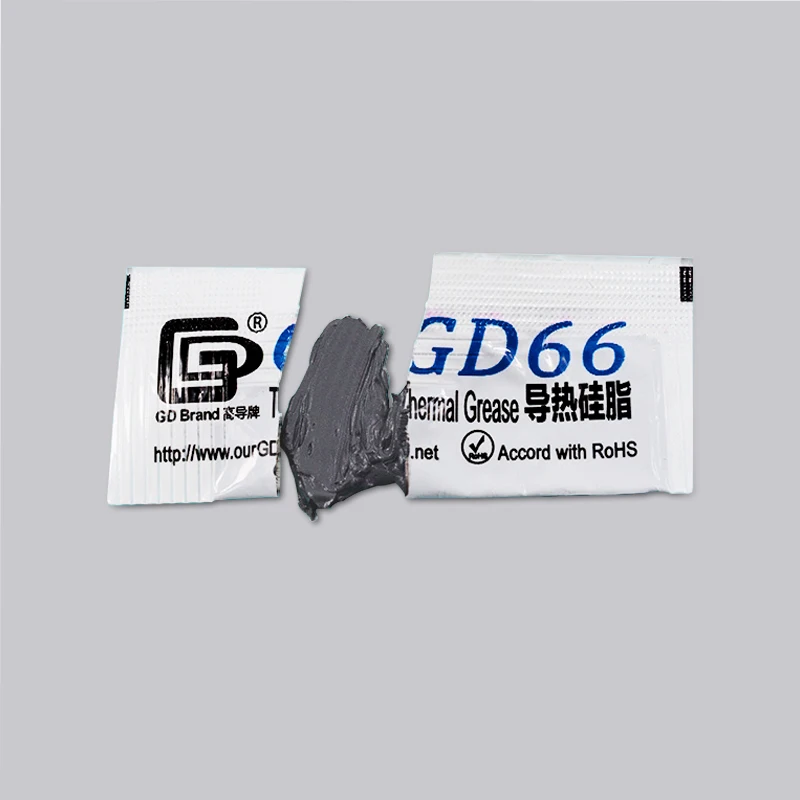 100pcs 90g GD66 Thermal Grease Heatsink High Performance LED Lamp Cooling Accessories Gray Net Weight 0.5g CPU Processor Gypsum
