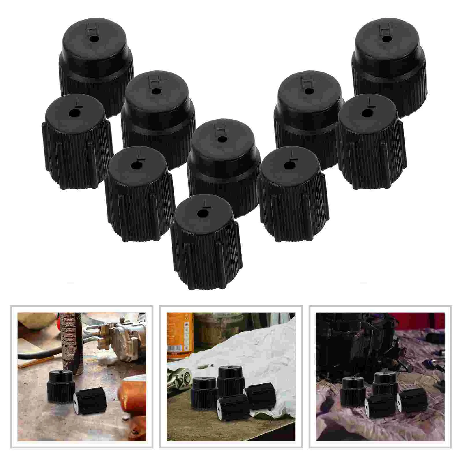 

10 Pcs Accessories Car Air Conditioner Pressure Cap Abs Plastic Recharge Kit Valve Core