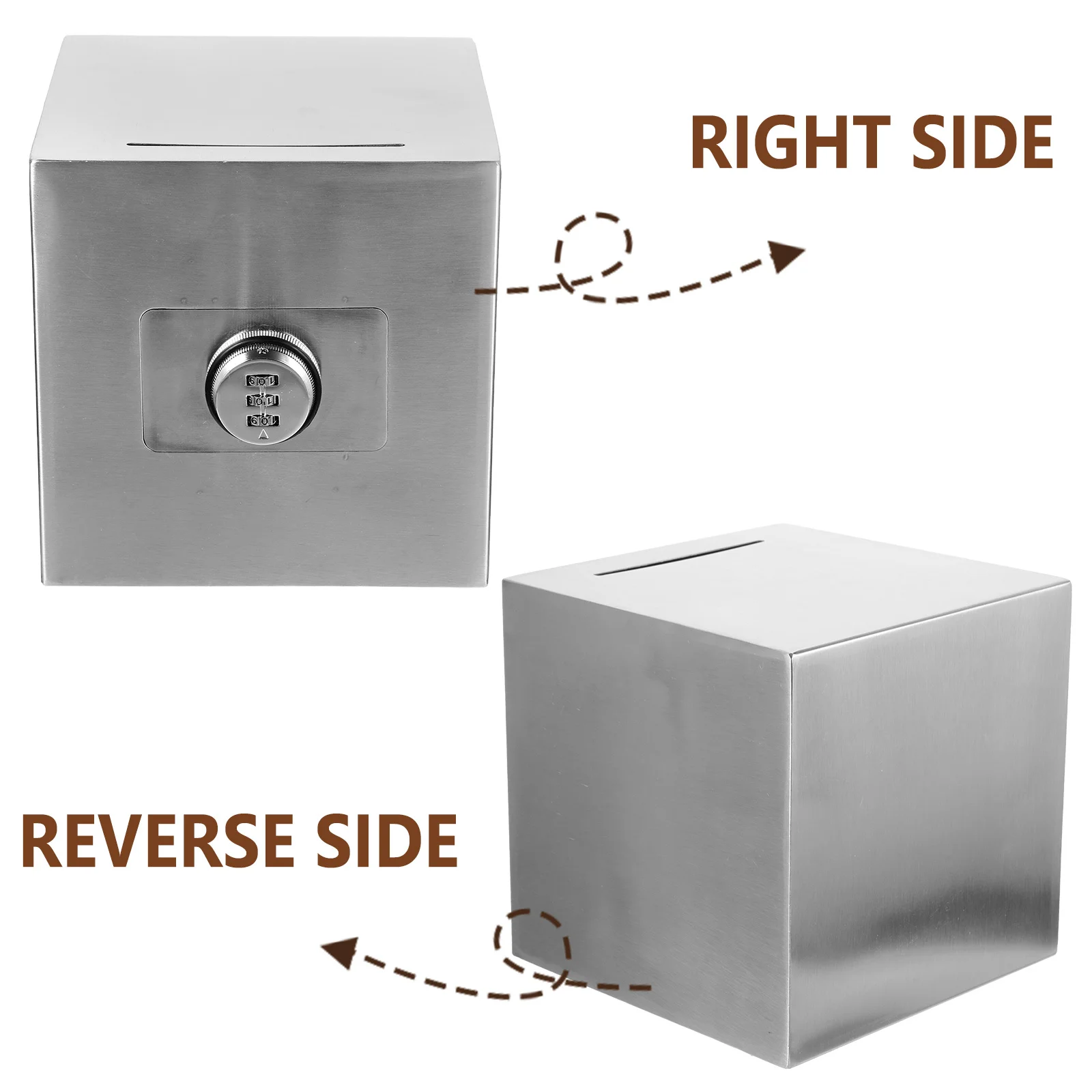 

Stainless Steel Piggy Bank Large Capacity Coin Storage Safe Kids Savings Bank with Lock for Birthday New Year Gift