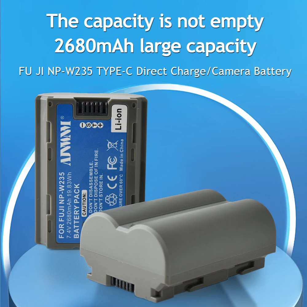 AJNWNM 2650mAh NP-W235 NPW235 بطارية الكاميرا NP W235 USB بطارية قابلة للشحن ل فوجي فيلم فوجي X-T5 XT4 X-T4 GFX100S GFX50S II