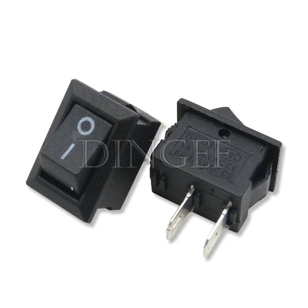 10PCS 3Pin 2PIN 3A 250V 10*15mm Black Red Button Rocker Switch ON OFF ON AC 10X15 Mini Rocker Power Switches