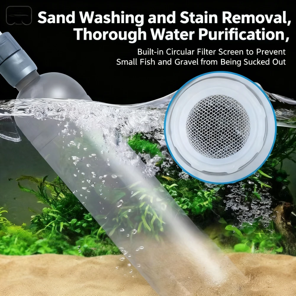 水槽水交換サイフォンポンプ - ホース付き簡単水槽清掃ツール、水交換と砂利掃除用の手動式サイフォン