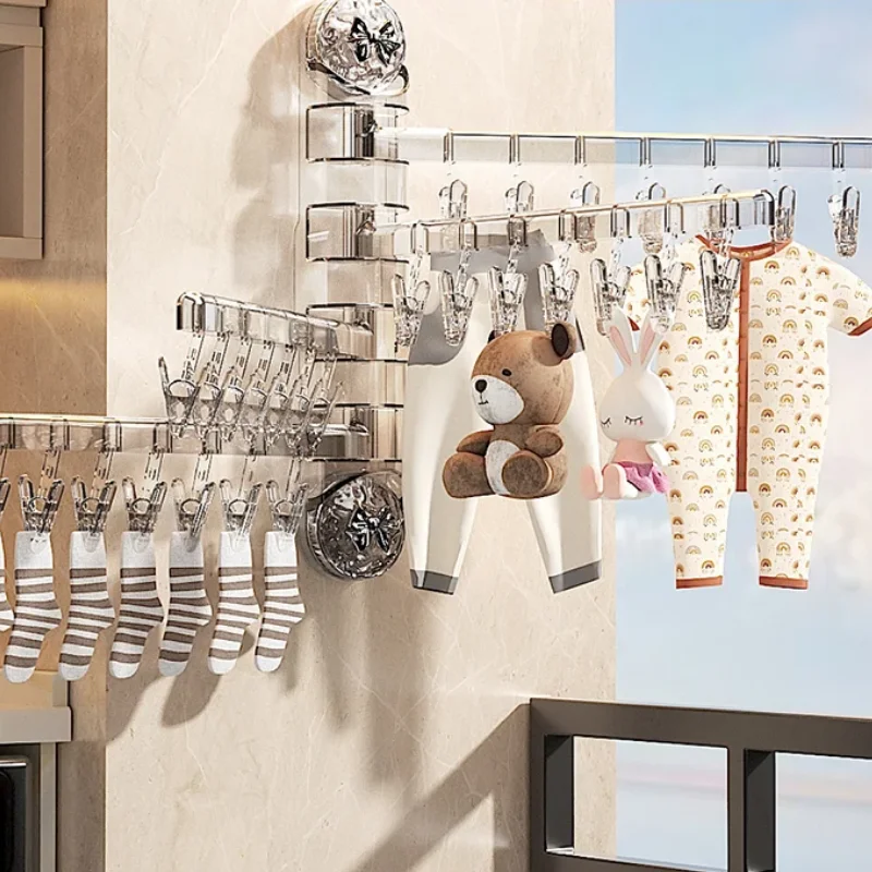 Suction Cup Sock Drying Rack Household Underwear Dryer Multi Functional Balcony Folding Clip Convenient Laundry Organizer