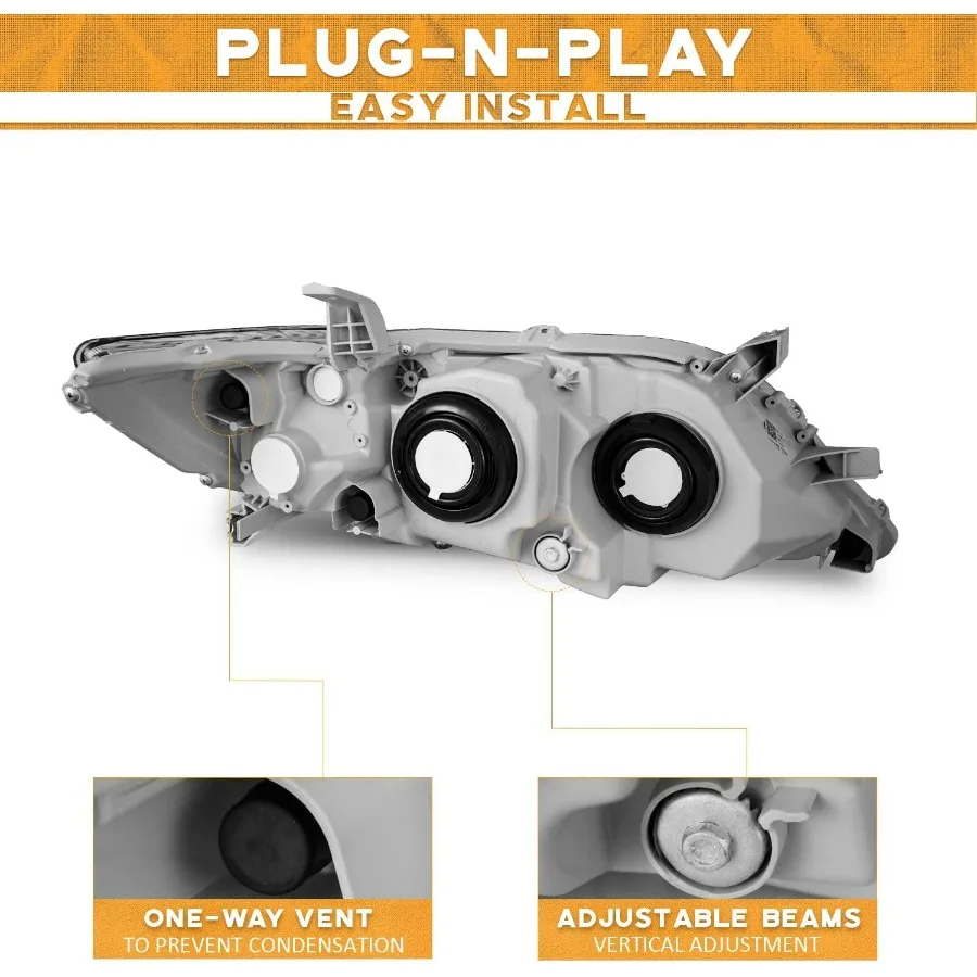 مجموعة المصابيح الأمامية لعام 20102011 2010 2011 كامري 4 أبواب سيدان النسخة الأمريكية متوافقة فقط مع استبدال المصابيح الأمامية 10 11 كامري