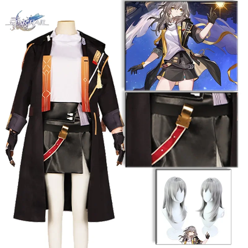 

Honkai Star Rail Trailblazer Stelle Caelus Cosplay Man Women Costume Wig Game Male Outfit Women Fancy Dress Trench Outfit