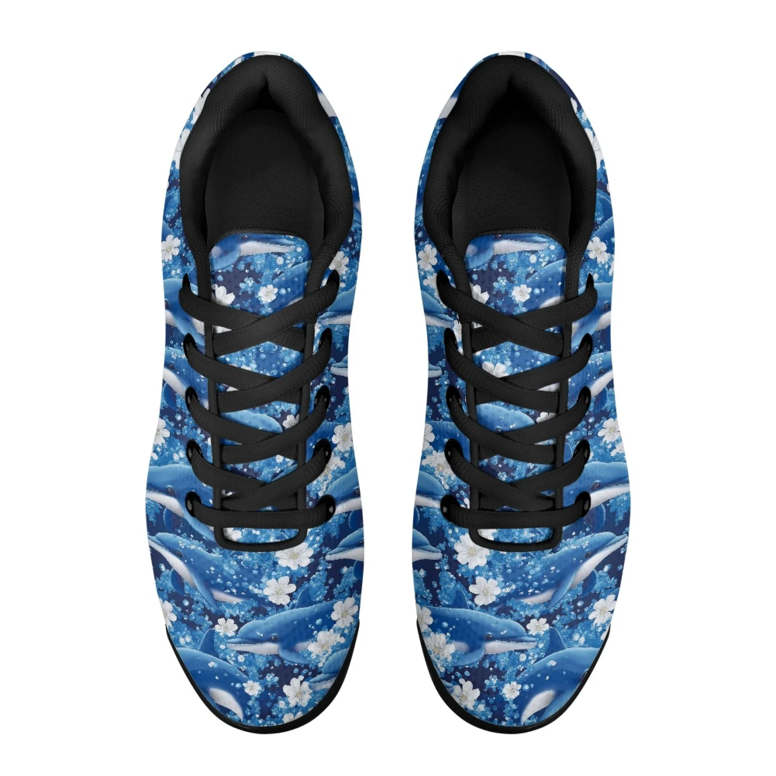 PENSTROLL Dolphins Flower Tennis Sneakers Running Tennis Shoes for Men, Split Sole Non Slip Work Sneakers