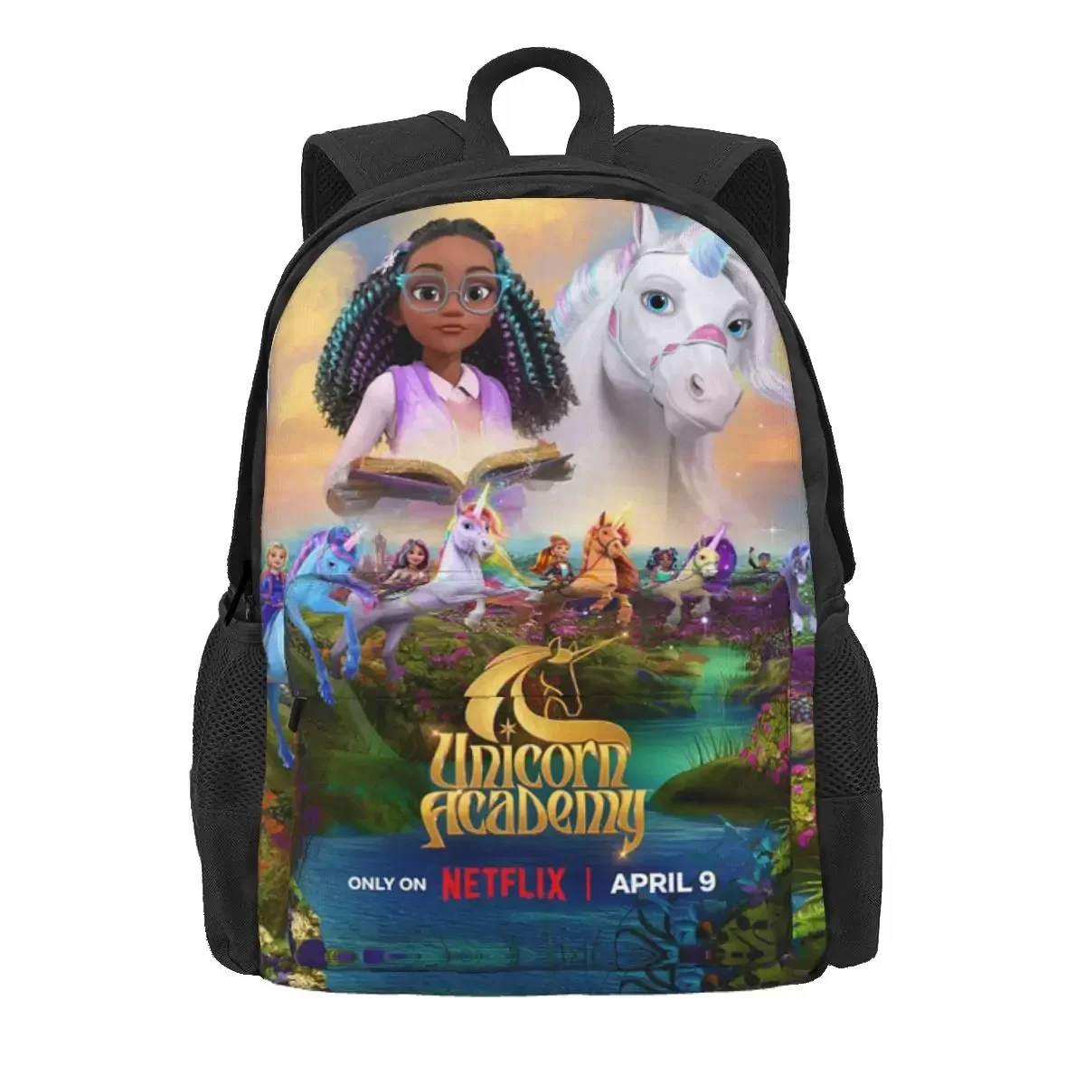 Unicorn Academy Backpack Daypack Large Capacity Kids BookBag School Bag Shoulder Bags for Men Women