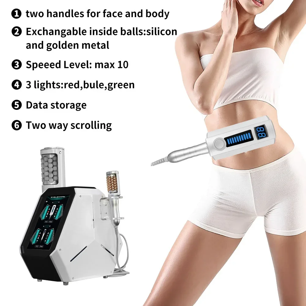 New 2 in 1 9D Vacuum Inner Ball Roller 360 Degree Rolling Cellulite Massage Body Slimming Machine Weights Loss Skin Rejuvenation