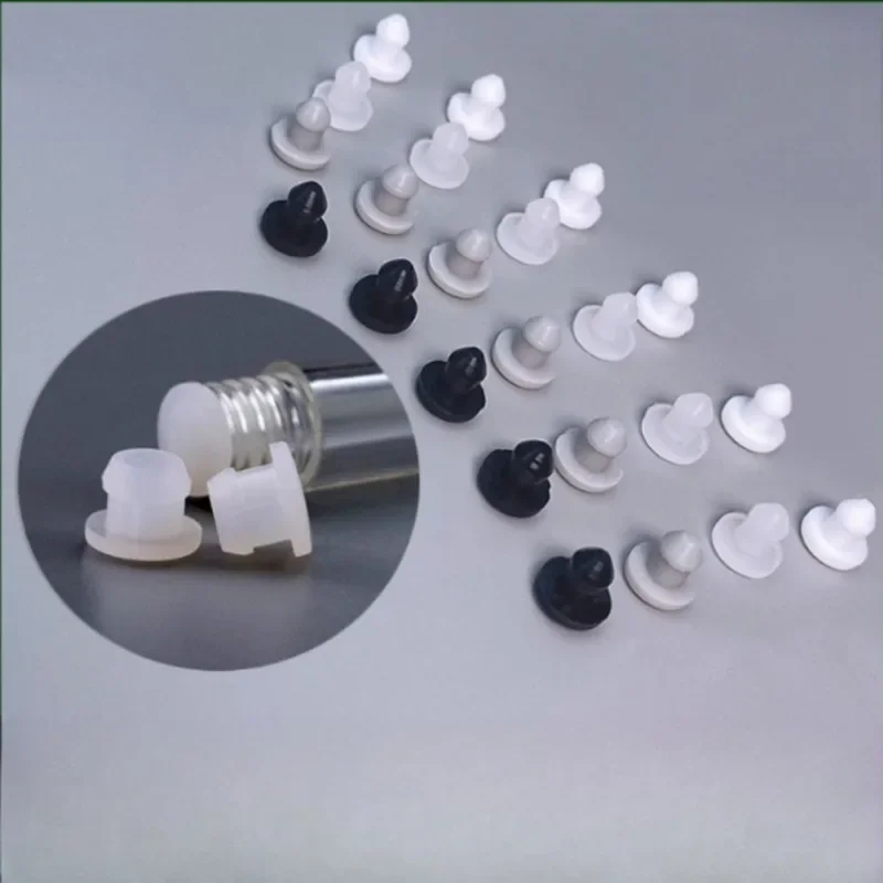10pcs Silicone Rubber Hole Caps Solid 2.5/3/3.5/4mm T-type Plug Cover Snap-on Gasket Blanking End Cap Food Grade Seal Stopper