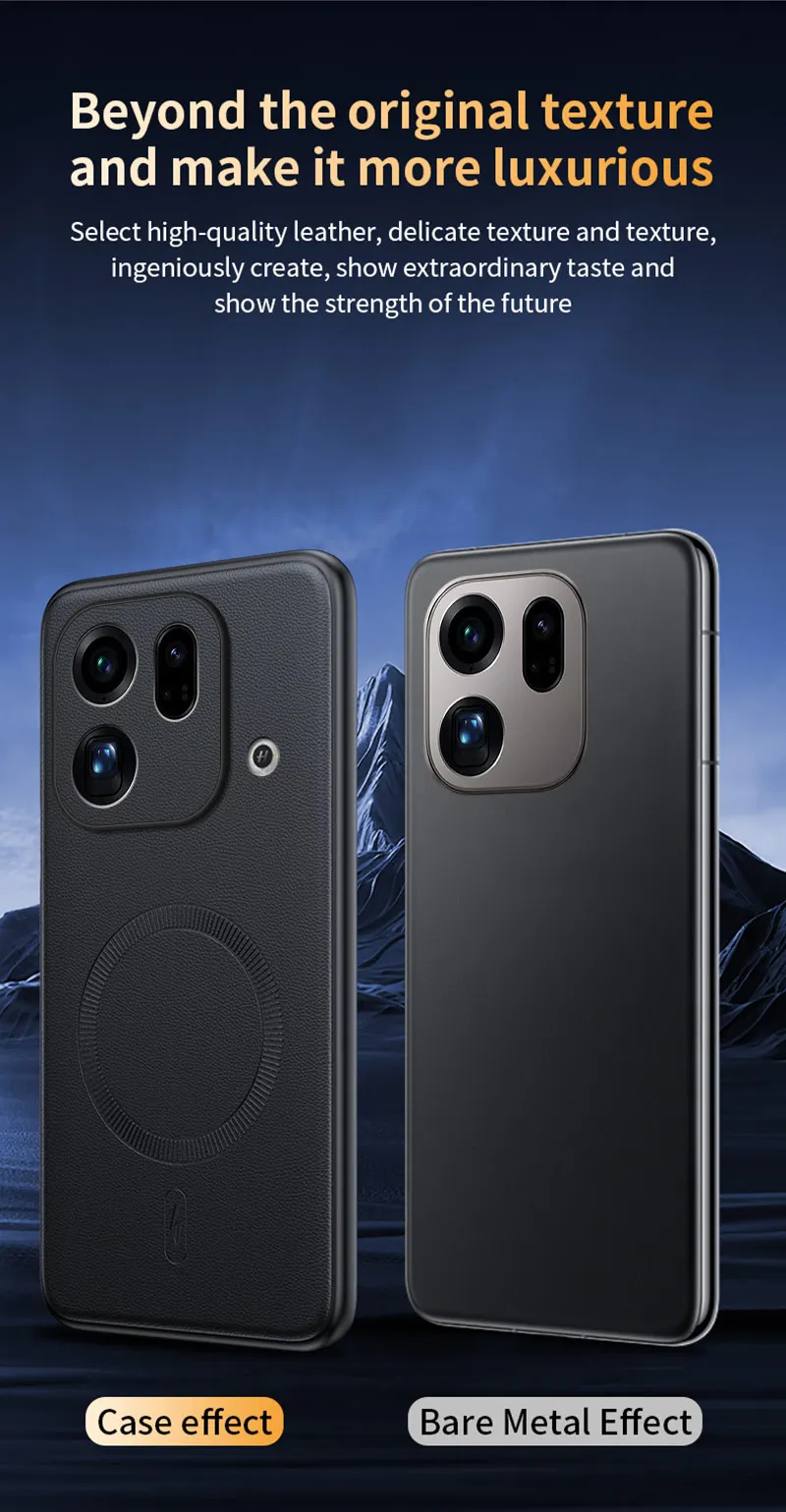 Für Oppo Find X9S Pro: Magnetische Schutzhülle aus Leder, Anti-Fingerabdruck, rutschfest, aus PC+TPU. – Detail 11
