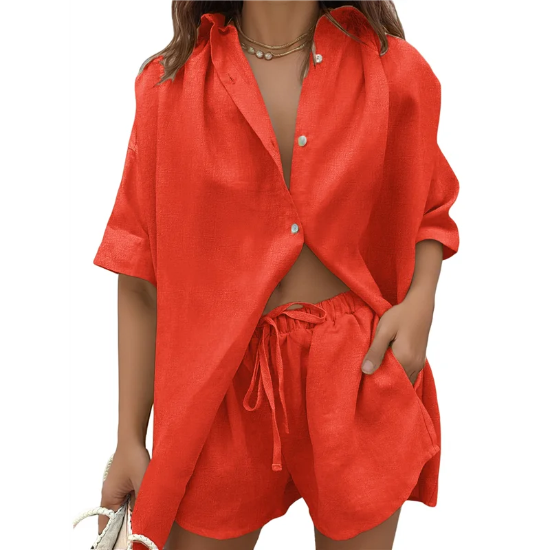 

Женский комплект из двух предметов, летний топ с короткими рукавами и шорты, спортивный костюм