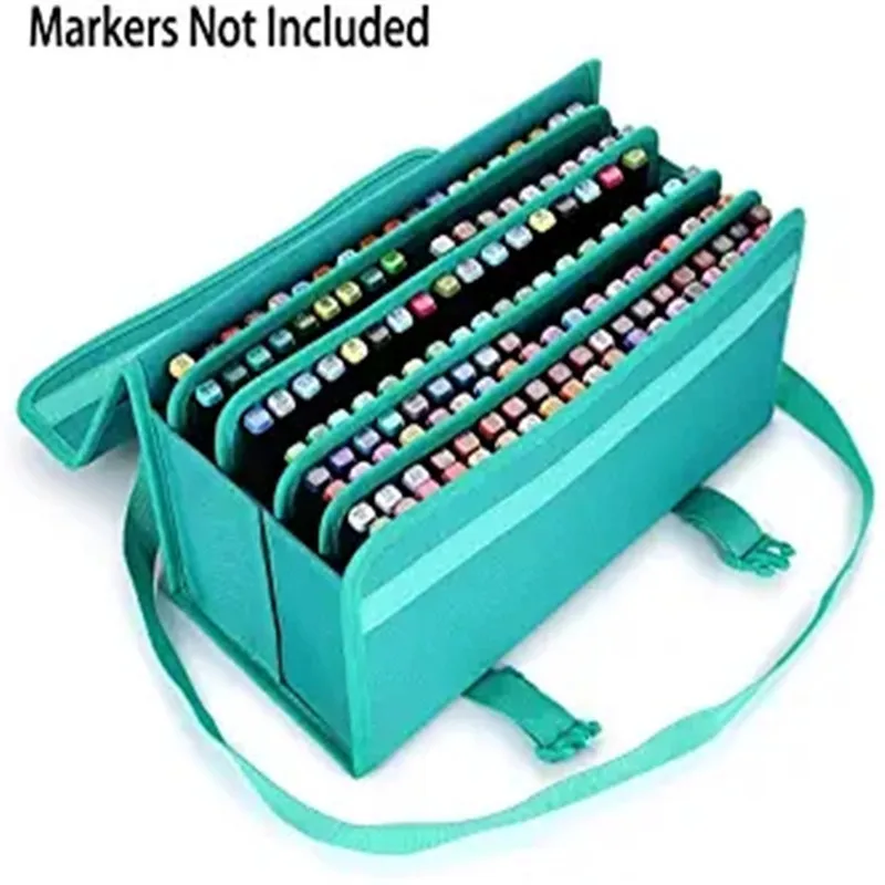 Imagem -02 - Marker Case Shoulder Bolsa Marcador Pen Storage Marcadores Bolsa de Transporte Suporte para Alcohol Marker e Art Sketch Marker 168 Slots