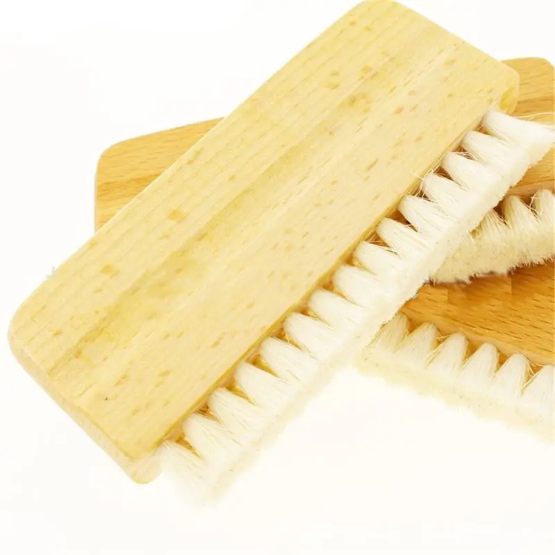 LP Vinyl Record Cleaning Brush Anti-static Goat Hair Wood Handle Brush Cleaner for Cd Player Turntable