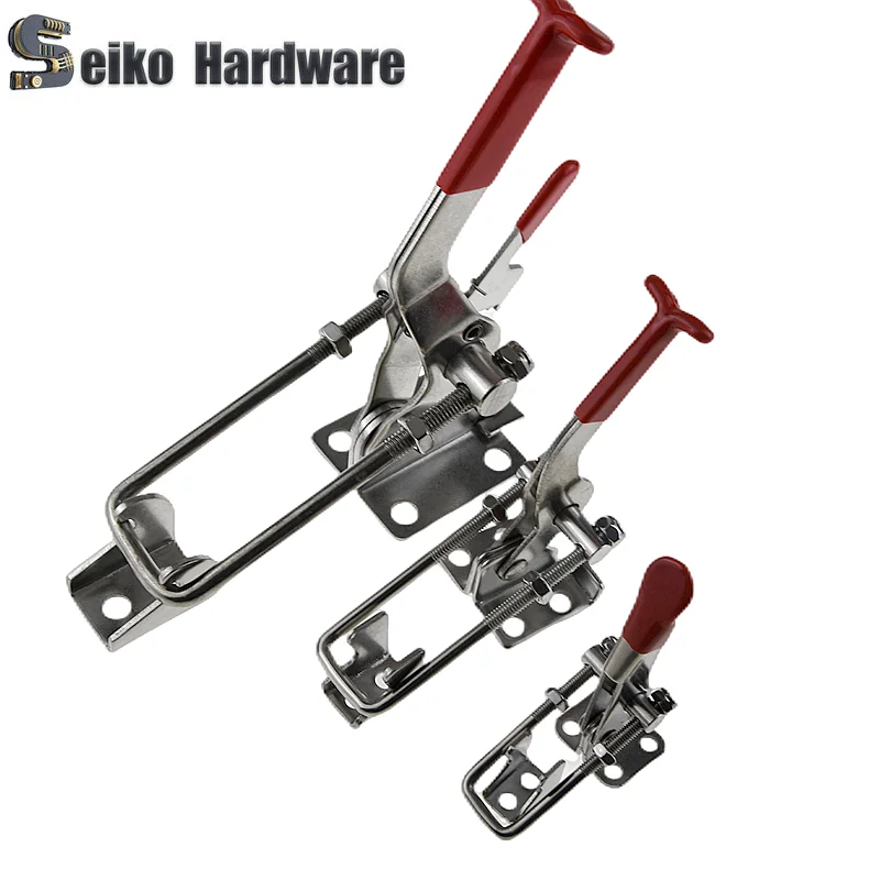 304 Stainless Steel / Iron galvanized Quick Fixture Adjustable Buckle Lock Clamp Box Buckle Horizontal Fixture Door Bolt Clamp
