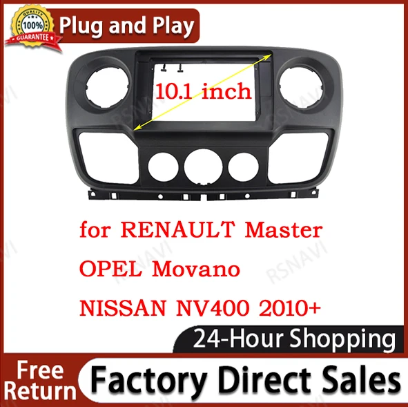 Car Radio Facia Frame For Renault Master Nissan NV400 Opel Movano Vauxhall Movano 2010-2018 10 inch Stereo Panel Harness Canbus