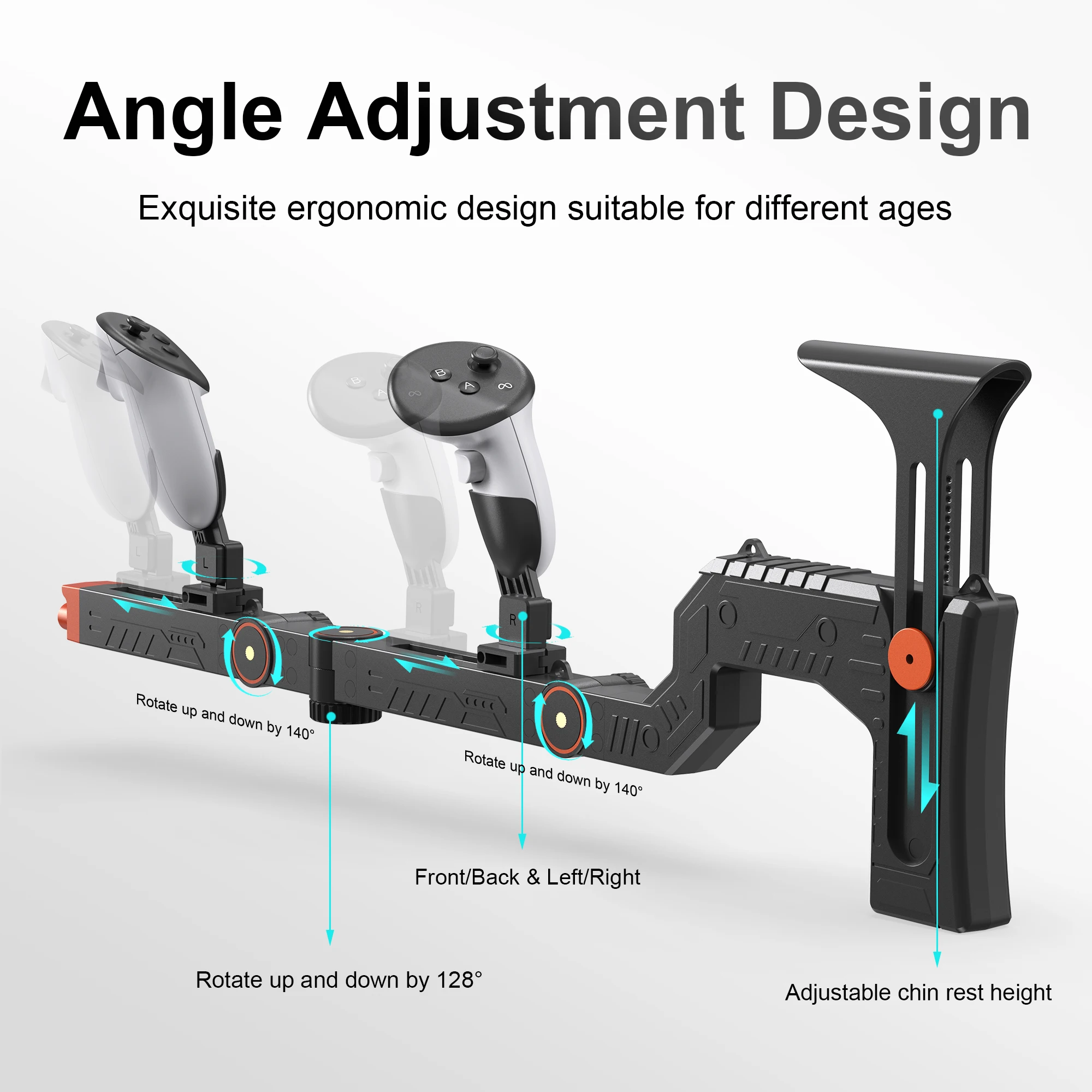 VR Gun Stock Compatible with Meta Quest 3/Quest 3S Magnetic Adjustment Accessories for Oculus Quest 3