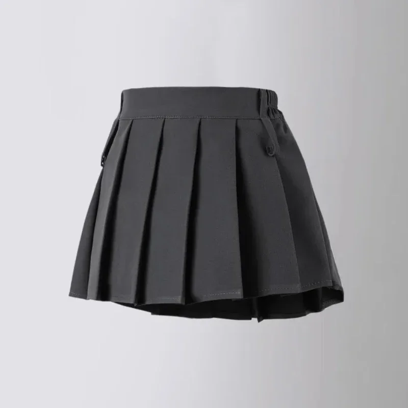 

Teens Girls Skirts Autumn 2024 New Fashion Irregular Kids School Uniform Skirt 3 To 13 Years Gray High Waist Kids Pleated Skirt