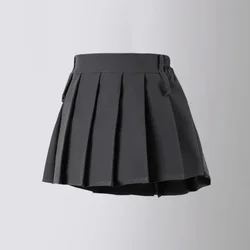 Teens Girls Skirts Autumn 2024 New Fashion Irregular Kids School Uniform Skirt 3 To 13 Years Gray High Waist Kids Pleated Skirt