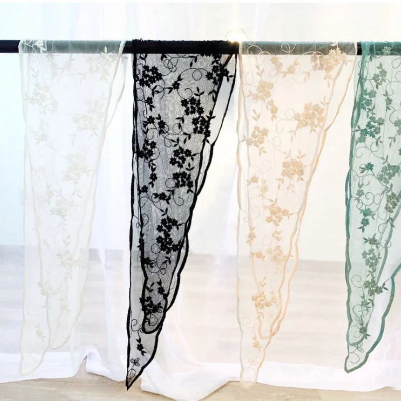 Koreanische Spitze bestickt langen Seidenschal Sonnenschutz Nackenschutz Pastoral Lady schöne dreieckige bestickte Frühling Sommer