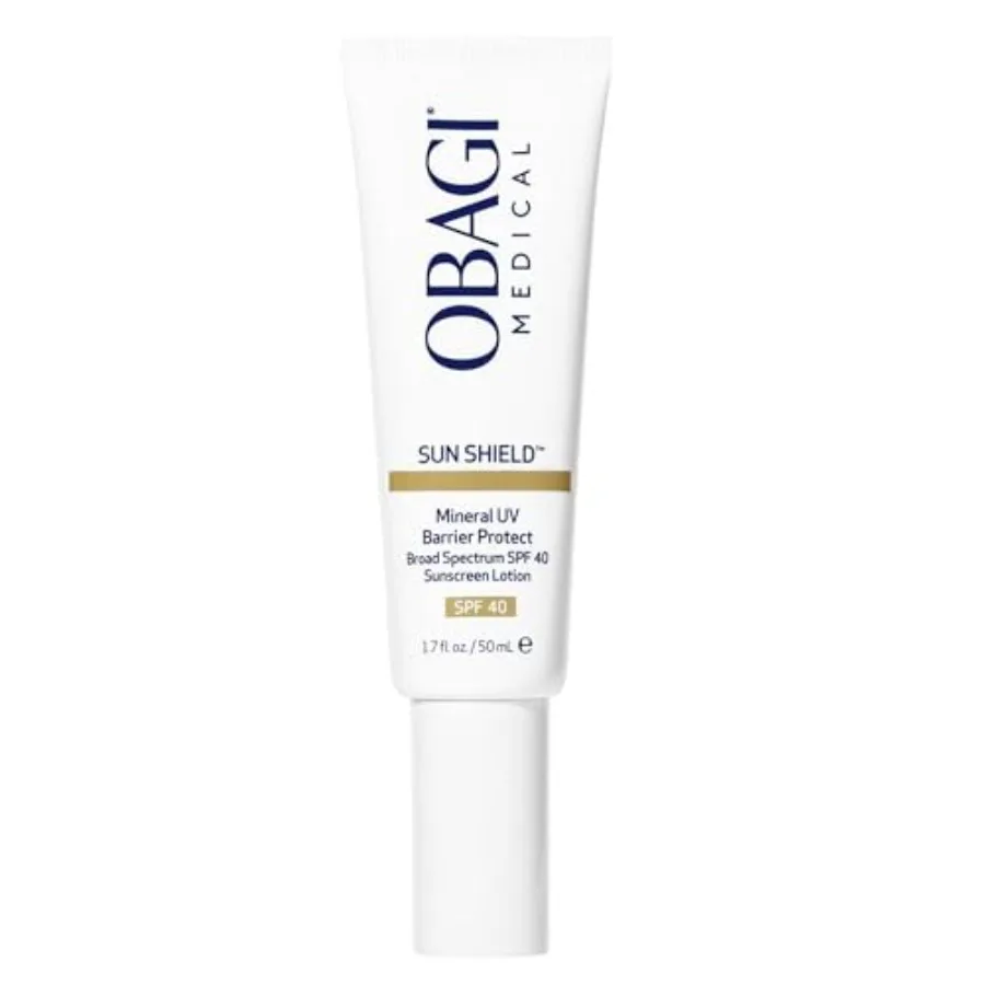 Face sunscreen for sensitive skin: mineral zinc oxide SPF 40 with UVA/UVB broad spectrum protection, moisture barrier support,
