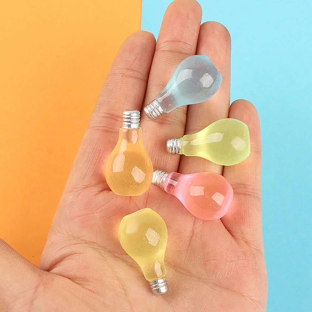 10 Pcs Luminous Small Light Bulb Terrarium Miniature Resin Model Miniatures DIY Accessories