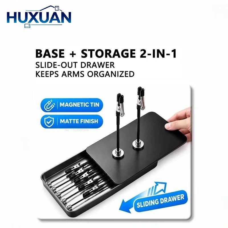 2/6/10Pcs Magnetic Helping Hands Optional Storage Box, Universally Bendable, Flexible Arm, For Soldering Model Painting
