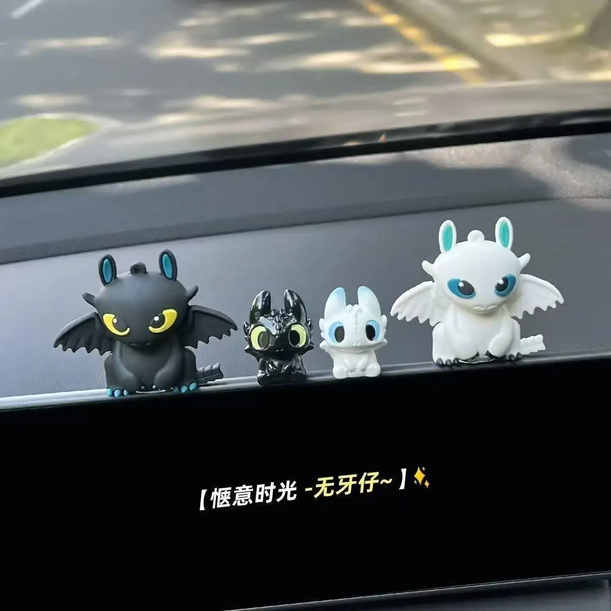 Bandai Anime How to Train Your Dragon Action Figures Toothless Car Center Console Ornaments Doll Model Kids Toys Fans Gifts