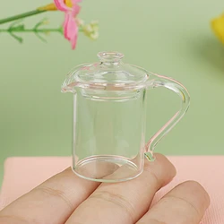 Doll House Glass Tea Cup Mini Tea Set Tea Set Teapot Cup Kettle 1: 12 Dollhouse Furniture Miniature Dining Ware Kitchen DIY Toy