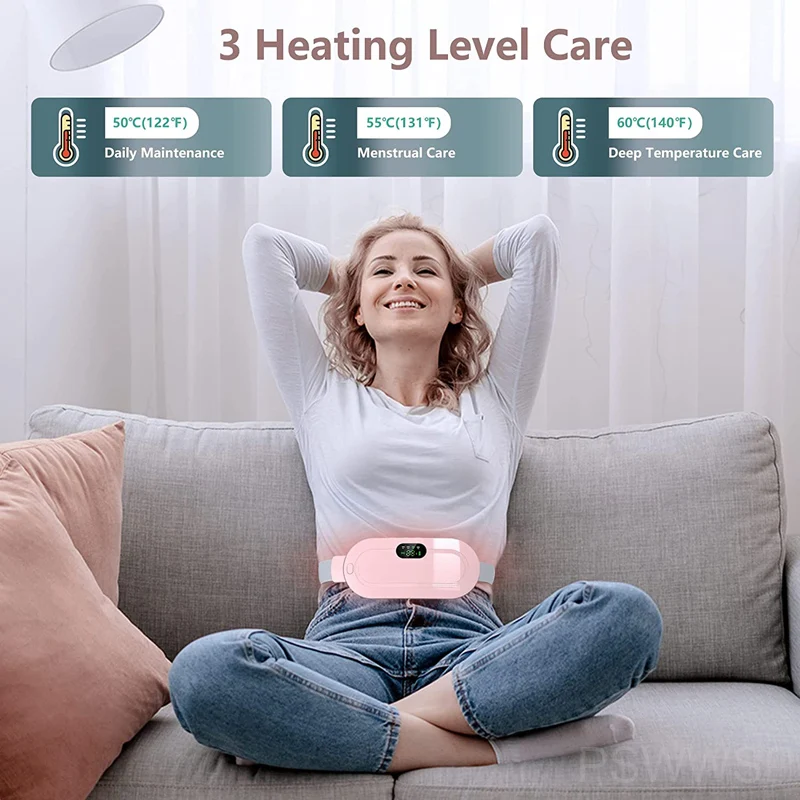 Menstrual Heating Pad Smart Warm Palace Belt Relief Waist Pain Cramps Vibrating Abdominal Massager Electric Waist Belt Device