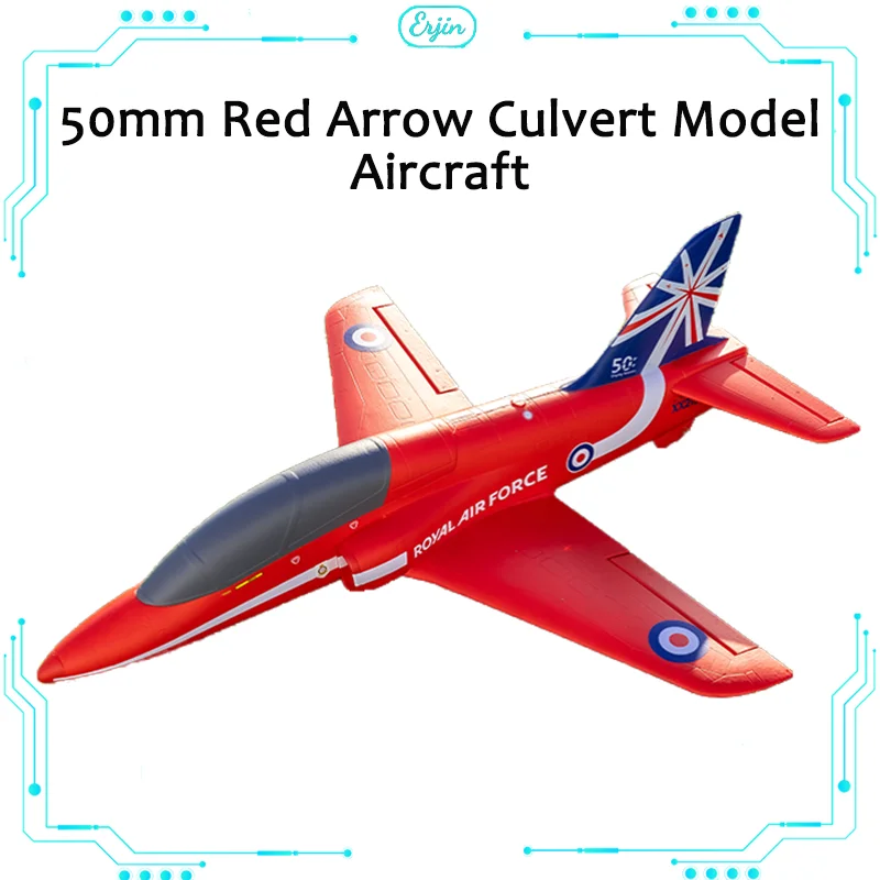 Blue Arrow Flight Model 50mm Red Arrow Culvert Image True Model Hand Thrown Fighter Fixed Wing Assembly Remote Control Aircraft