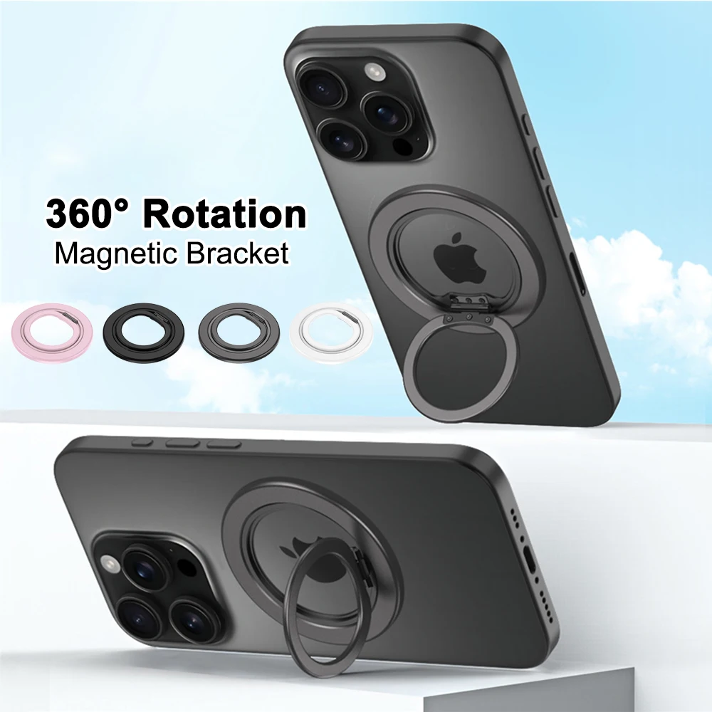360°Rotation Magnetic Phone Holder Finger Grip Kickstand Car Bracket For iPhone 17 15 16 14 13 12 Pro Max for Magsafe Case Stand