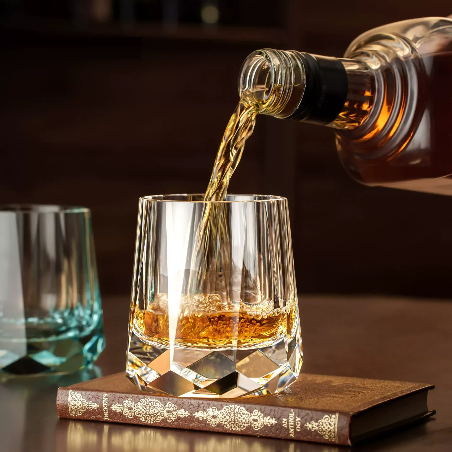 Zeus' Eternal Stone K9 Crystal Cup Upscale Classical Whiskey Glass Diamond Cut Brandy Liquor Wine Snifter Best Gift For Dad Boss