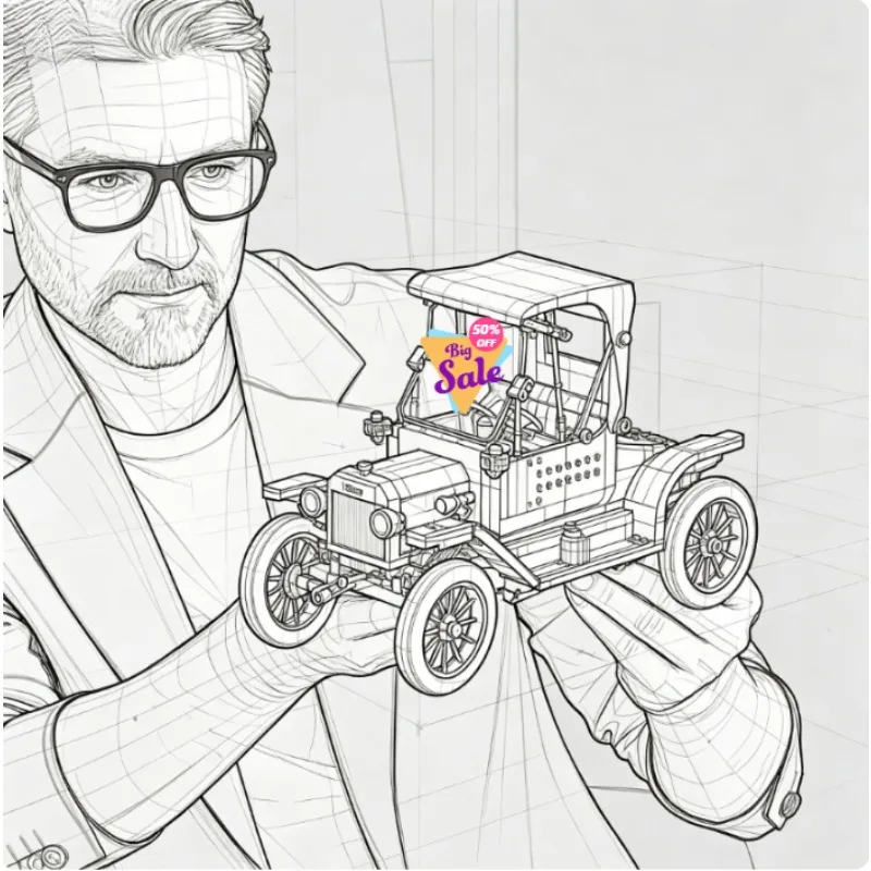 2026 New Convertible Retro T Car Assembled Home Decoration Model, Suitable for Adult Holiday Gifts
